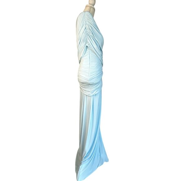 Deme by Gabriella Lisette Dress in Icy Blue Small New Womens Maxi Gown Cut out - Picture 6 of 11